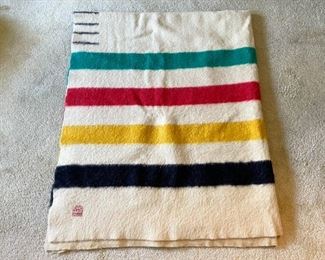 LOT #307 - $120 - Vintage Hudson Bay 4 Point Wool Blanket (some pilling)