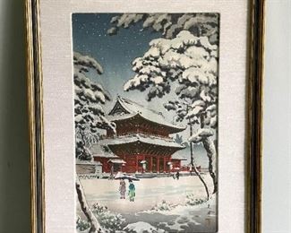 LOT #309 - $120 - Framed Japanese Woodblock Print (approx. 14.25" L x 19.25" H including frame) 