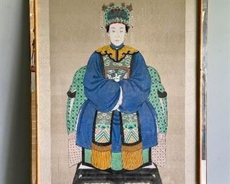 LOT #311 - $200 - Framed Chinese Empress Painting, No Signature (approx. 26.5" L x 38.25" H)