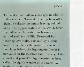LOT #324 - $15 - Ngorongoro Coffee Table Book by Reinhard Kunkel