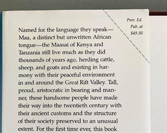 LOT #325 - $8 - Maasai Coffee Table Book, Saitoti, Beckwith