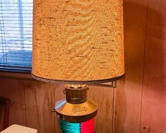 LOT #331 - $100 - Vintage Table Lamp Made From Tweekleur Boat Lantern