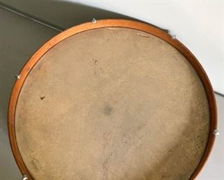 LOT #339 - $100 - Antique Wilson Bros Wooden Bass Marching Drum, Mahogany