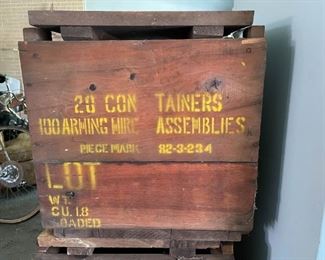 LOT #342 - $150 - Lot of 5 Wooden Ammunition Arming Wire Crates 