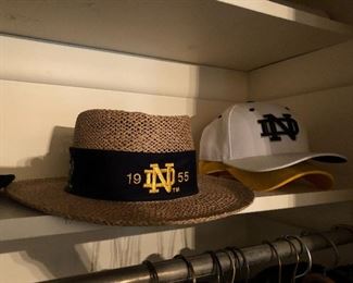 Notre Dame clothing and memorabilia throughout the house.