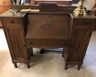 Antique desk by North-Western Cabinet Company (Burlington, Iowa).