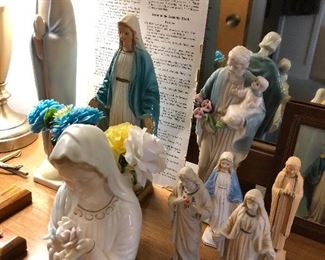 Many Catholic collectibles, icons, crosses, etc.