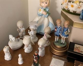 Precious Moments and other figurines.
