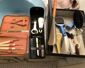 Vanity sets and grooming accessories.