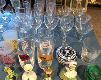 Retro/vintage glassware/barware and pottery.
