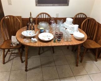 Dining table and four chairs by Walter of Wabash.