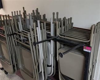 Metal Frame Chair Rack With 35 Folding Chairs