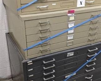 (4) 5 Drawer Blueprint Storage Cabinets