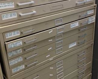(4) 5 Drawer Blueprint Storage Cabinets
