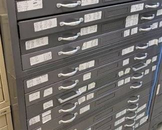 (3) 5 Drawer Hamilton Blueprint Storage Cabinets