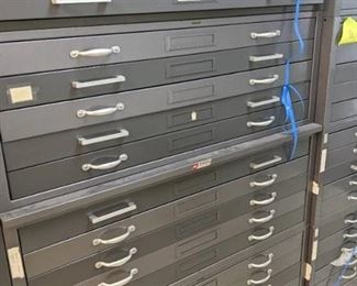 (4) Hamilton 5 Drawer Blueprint Storage Cabinets