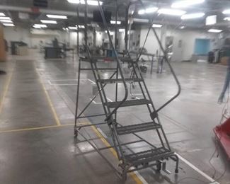 Uline grey aluminum rolling stairs