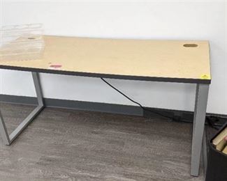 Wood Top Metal Frame Office Desk