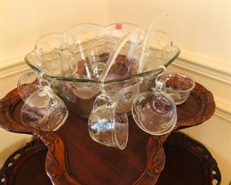 PUNCH BOWL AND CUPS