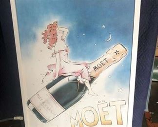 1980'S Moet Champagne Poster By Vince Mcindoe