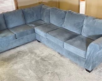 Contemporary Microfiber Sectional Couch Sofa 34x37x120-98in HxWxD