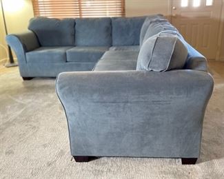 Contemporary Microfiber Sectional Couch Sofa 34x37x120-98in HxWxD