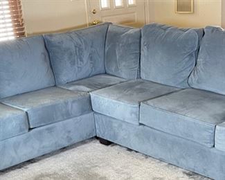Contemporary Microfiber Sectional Couch Sofa 34x37x120-98in HxWxD
