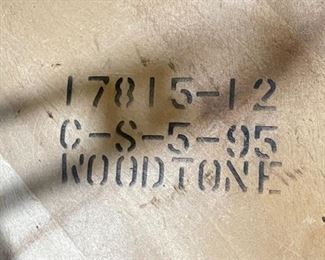 Steel Frame Oak Top End Table 23in H x 24in Diameter