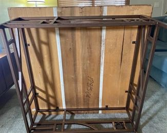 Steel Frame Oak Top Coffee Table 17x40x40in HxWxD