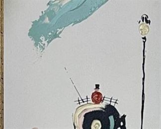 2pc Original 1960s street Art Paintings Frame: 25x16x1.5in HxWxD