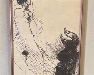 Adi Holzer 1975 Galerie Basilisk Framed poster Gallery 32x13in HxWxD