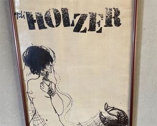 Adi Holzer 1975 Galerie Basilisk Framed poster Gallery 32x13in HxWxD