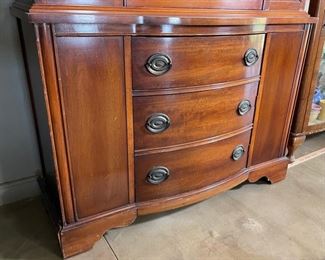 Antique China Cabinet Display Case 70x41x16in HxWxD