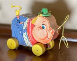 Fisher Price Pudgy Pig Vintage Pull Toy 478