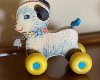 Fisher Price Little Lamb Vintage Pull Toy 684