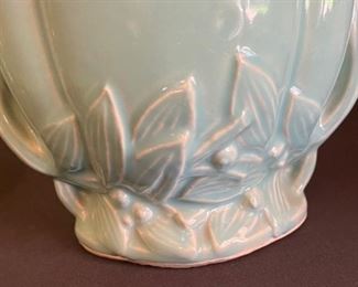 McCoy Pottery Leaf & Berry Vase 7x6.5x8in HxWxD