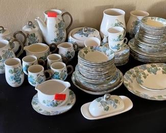 75+ Metlox Poppytrail Sculptured Grape China Set Partial