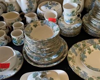 75+ Metlox Poppytrail Sculptured Grape China Set Partial