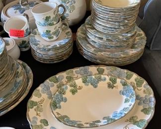 75+ Metlox Poppytrail Sculptured Grape China Set Partial