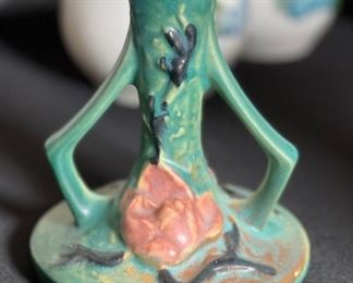 Single Roseville 1157 Magnolia Candle Holder Candlestick 5in 5in H x 4.25in Diameter