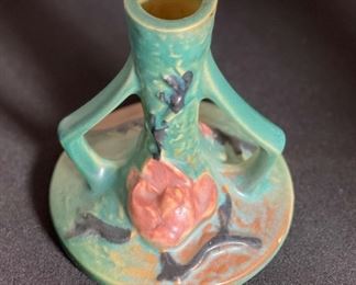 Single Roseville 1157 Magnolia Candle Holder Candlestick 5in 5in H x 4.25in Diameter