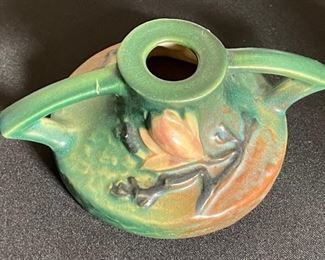 Single Roseville 1156 Magnolia Candle Holder Candlestick 5in 4x7.5x6in HxWxD