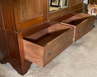 Antique Wood Wardrobe Cabinet 81x65x20.5in HxWxD