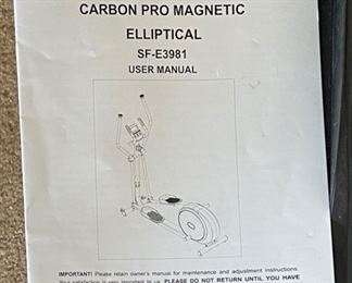 Sunny Carbon Pro Magnetic Elliptical Machine SF-E3981 63X29X63in HxWxD