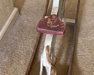 Antique Kids Wood Rocking Horse 22x9x34in HxWxD