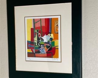 Marcel Mouly La Theiere Blanche Framed Litho Lithograph Frame: 23x21in