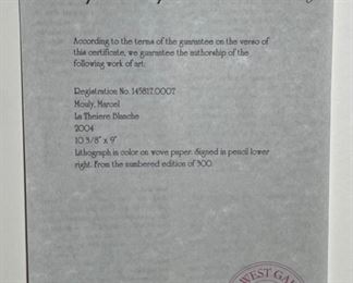 Marcel Mouly La Theiere Blanche Framed Litho Lithograph Frame: 23x21in