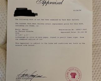 Marcel Mouly La Theiere Blanche Framed Litho Lithograph Frame: 23x21in