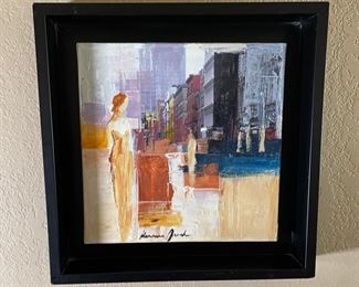 Original Adriana Naveh The Other Side Painting Art Frame: 15.75x15.75x3in HxWxD