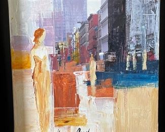 Original Adriana Naveh The Other Side Painting Art Frame: 15.75x15.75x3in HxWxD